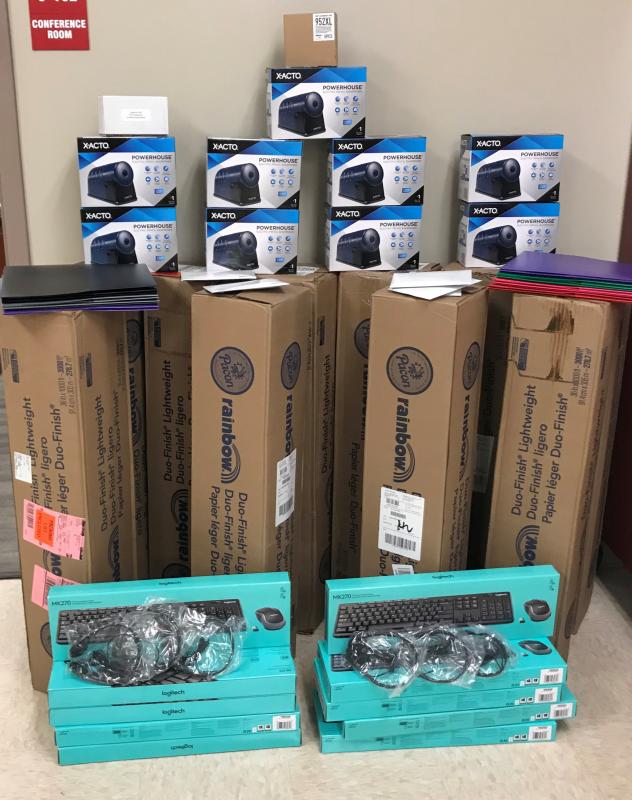 Stuff the Bus funds purchased these items for Horace O&#039;Bryant classrooms.